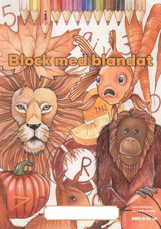 Block med blandat 3 - orange, 5-pack