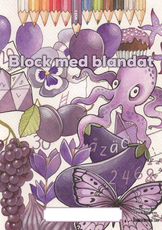 Block med blandat 6 - lila, 5-pack