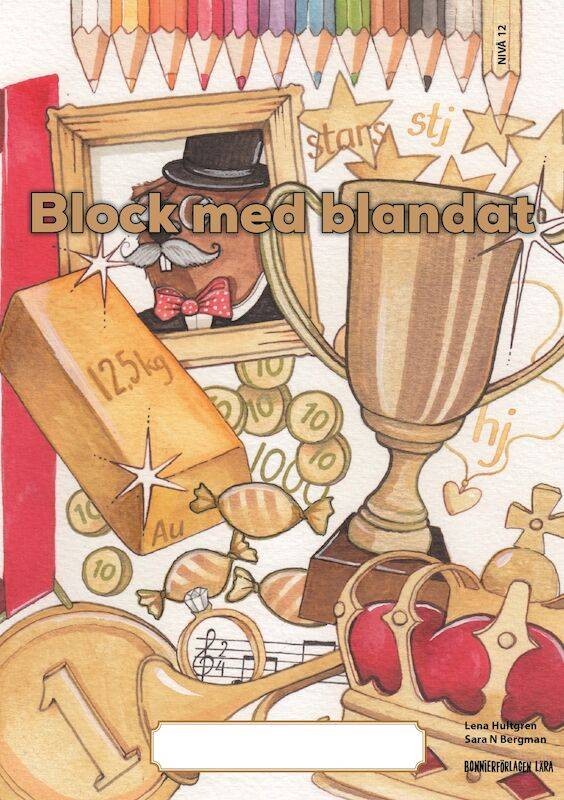 Block med blandat 12 - guld, 5-pack