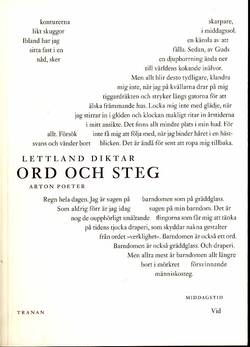 Lettland diktar : ord och steg - arton poeter