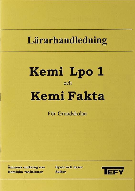 Kemi Lpo 1 Lärarhandledning
