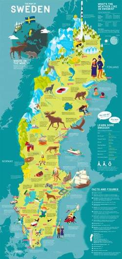 The map of Sweden (5 pack)
