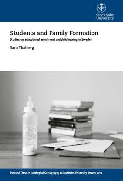 Students and Family Formation – studies on educational enrolment and childbearing in Sweden 