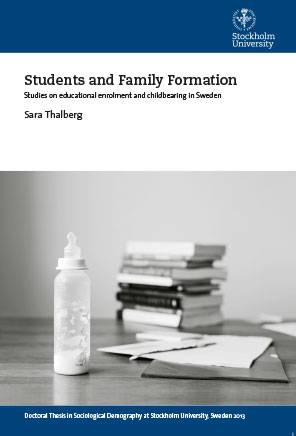 Students and Family Formation – studies on educational enrolment and childbearing in Sweden 