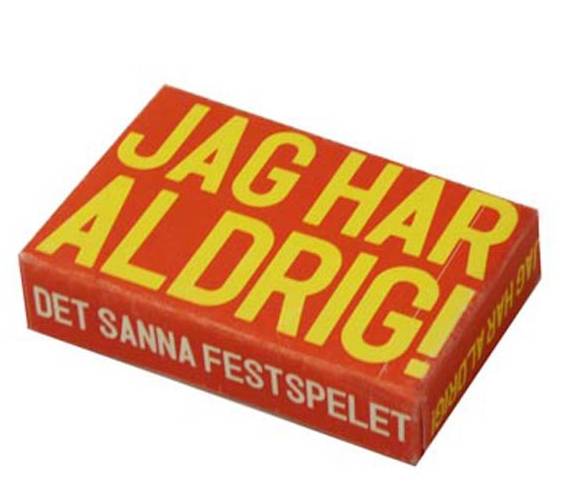 Jag har aldrig : det sanna festspelet, innehåller 100 frågor och 55 kort