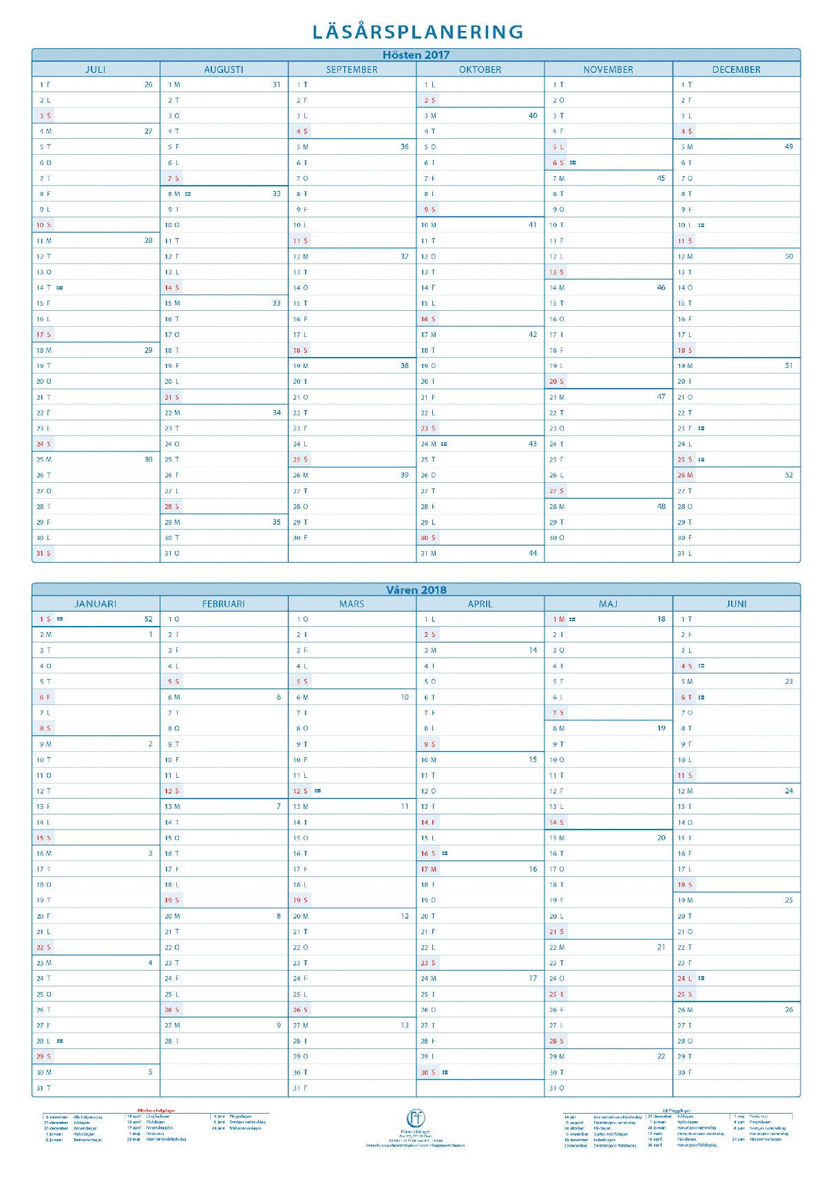 Läsårsplanering 2017/2018