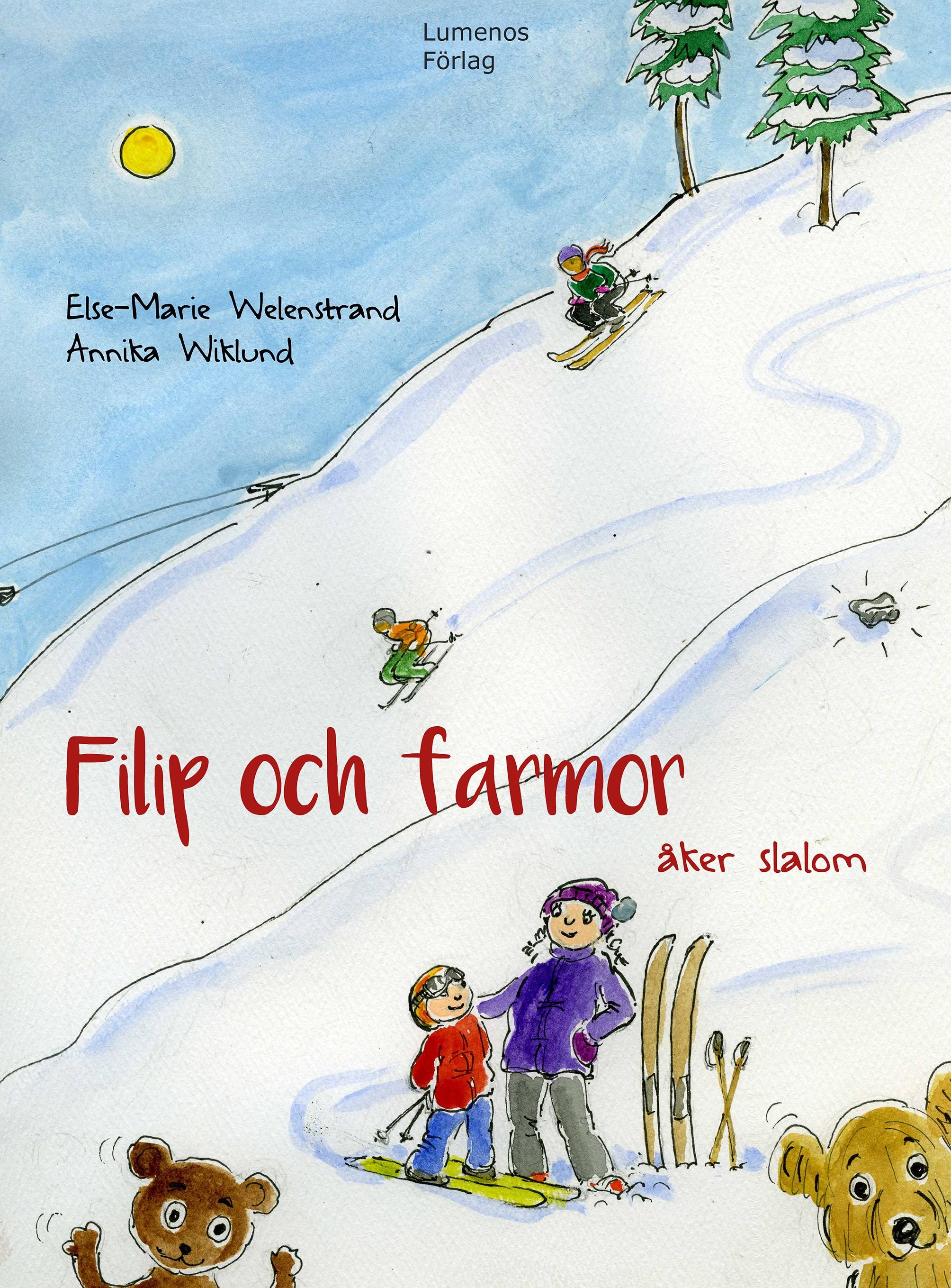 Filip och farmor åker slalom