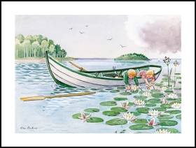 Beskow Poster Picking Water Lilies