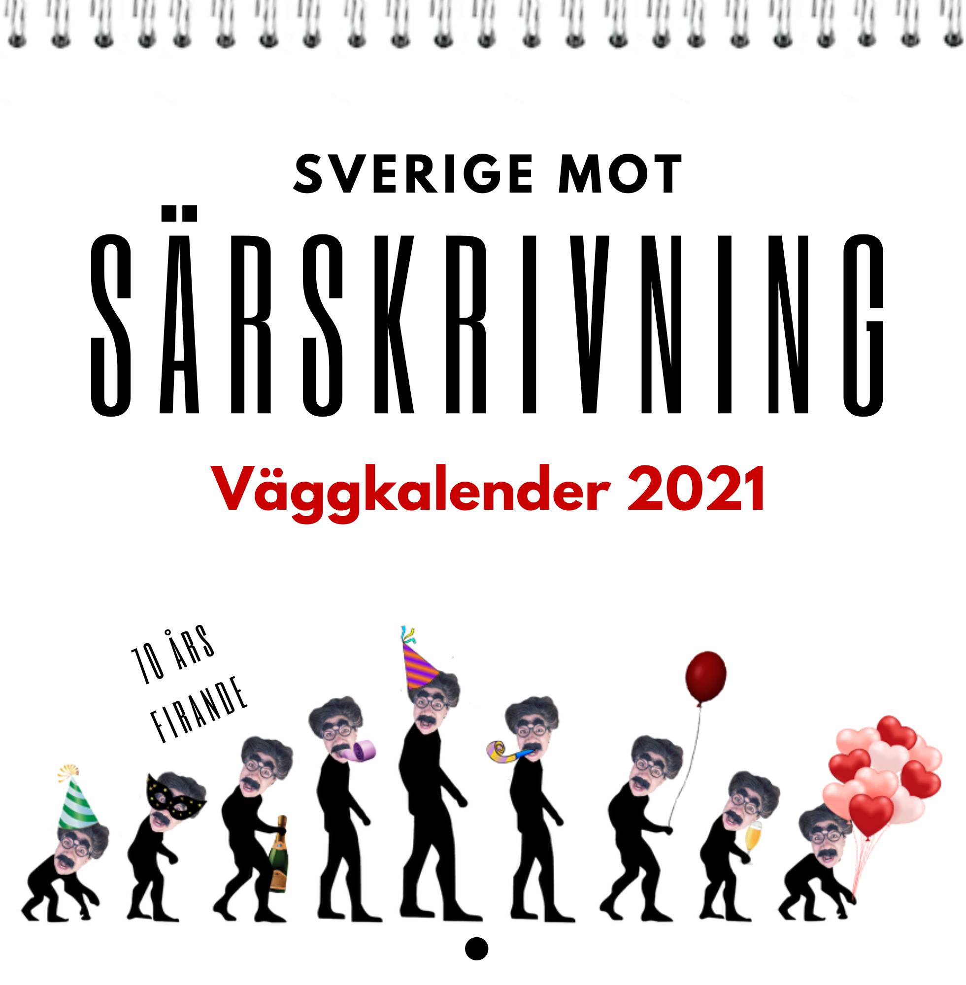 Sverige mot särskrivning - väggkalender 2021