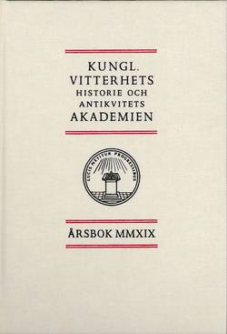 Kungl. Vitterhets historie och antikvitets akademien årsbok. 2019