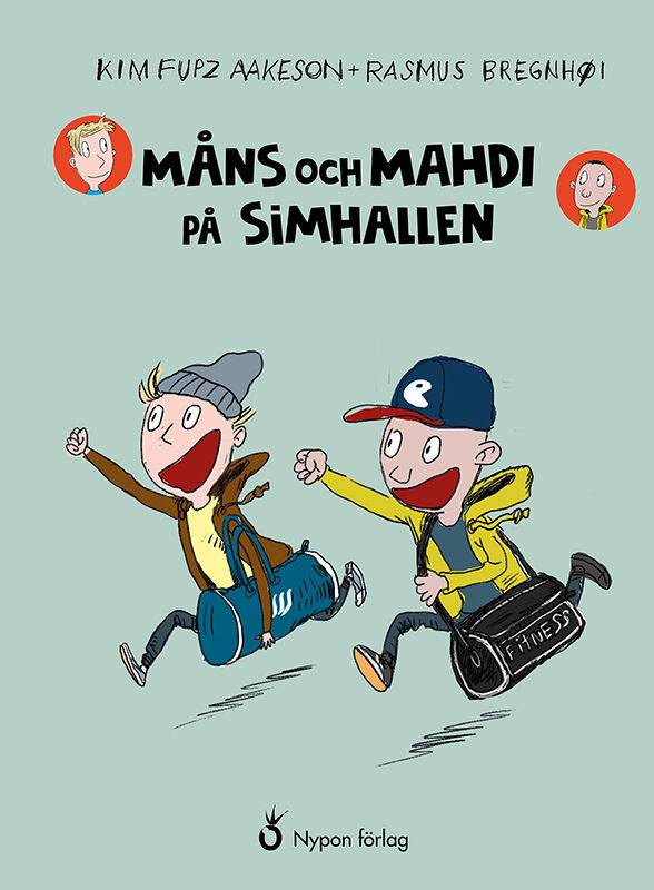 Måns och Mahdi på simhallen