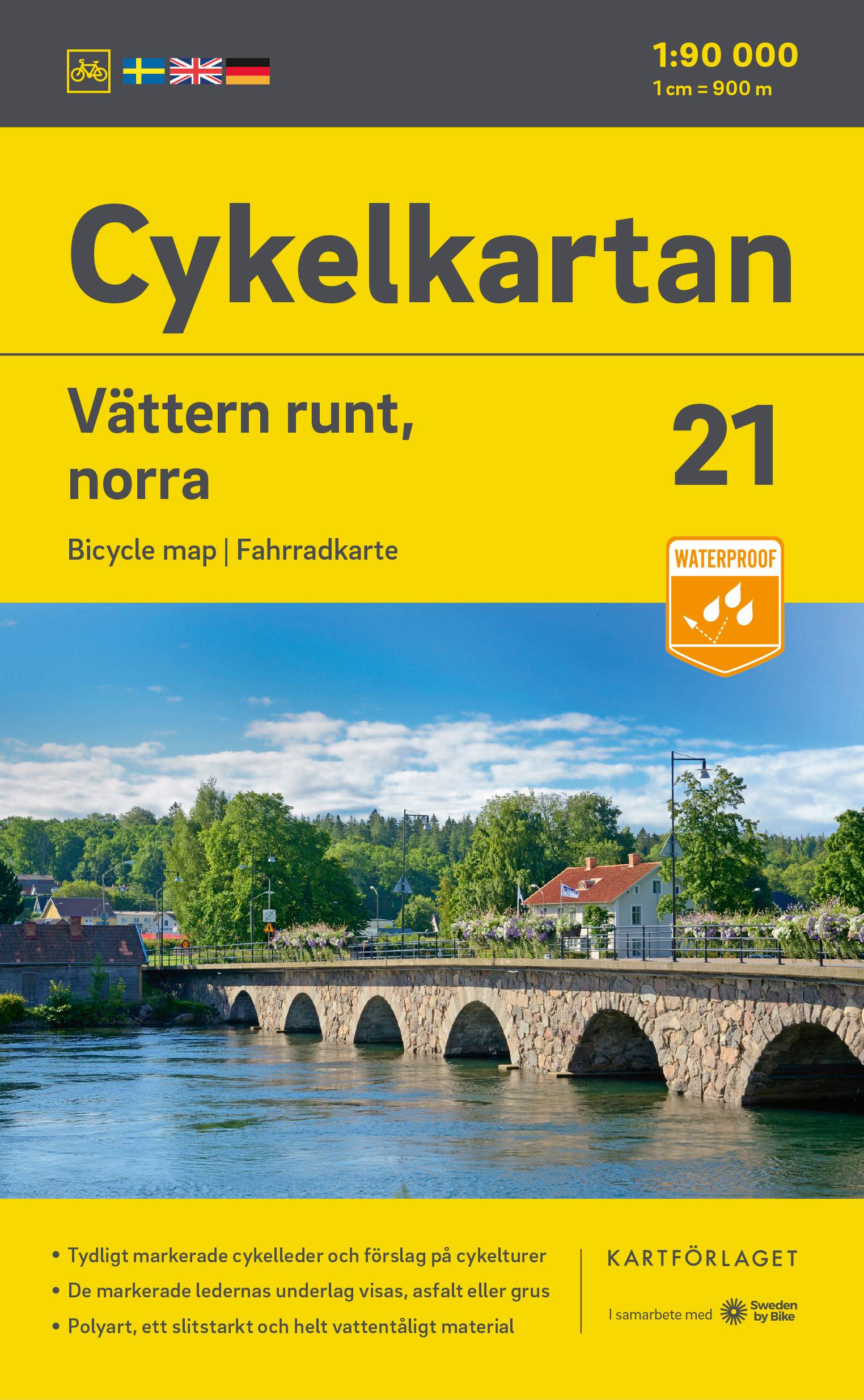 Cykelkartan Blad 21 Vättern runt, norra delen 2023-2025