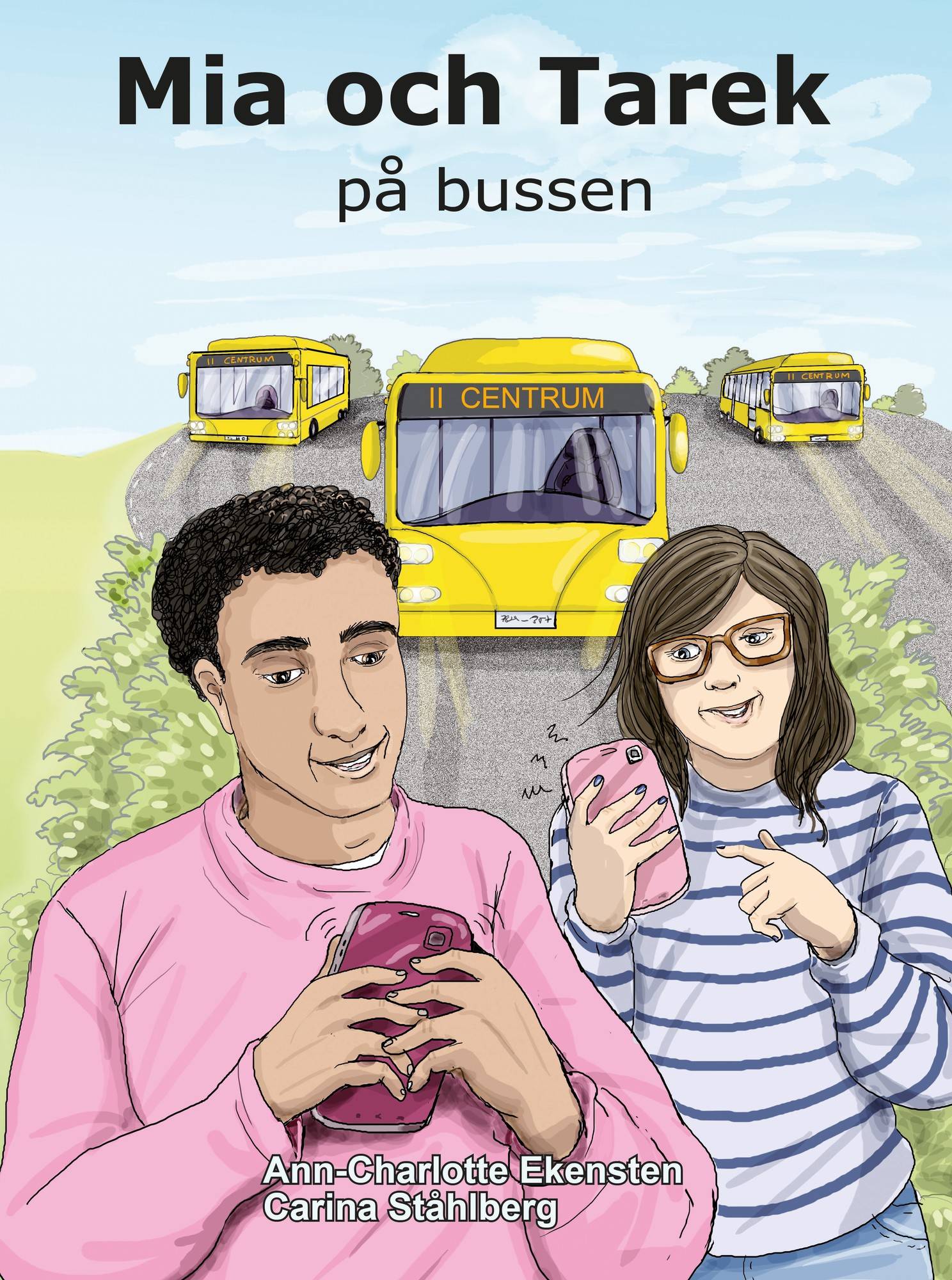 Mia och Tarek på bussen