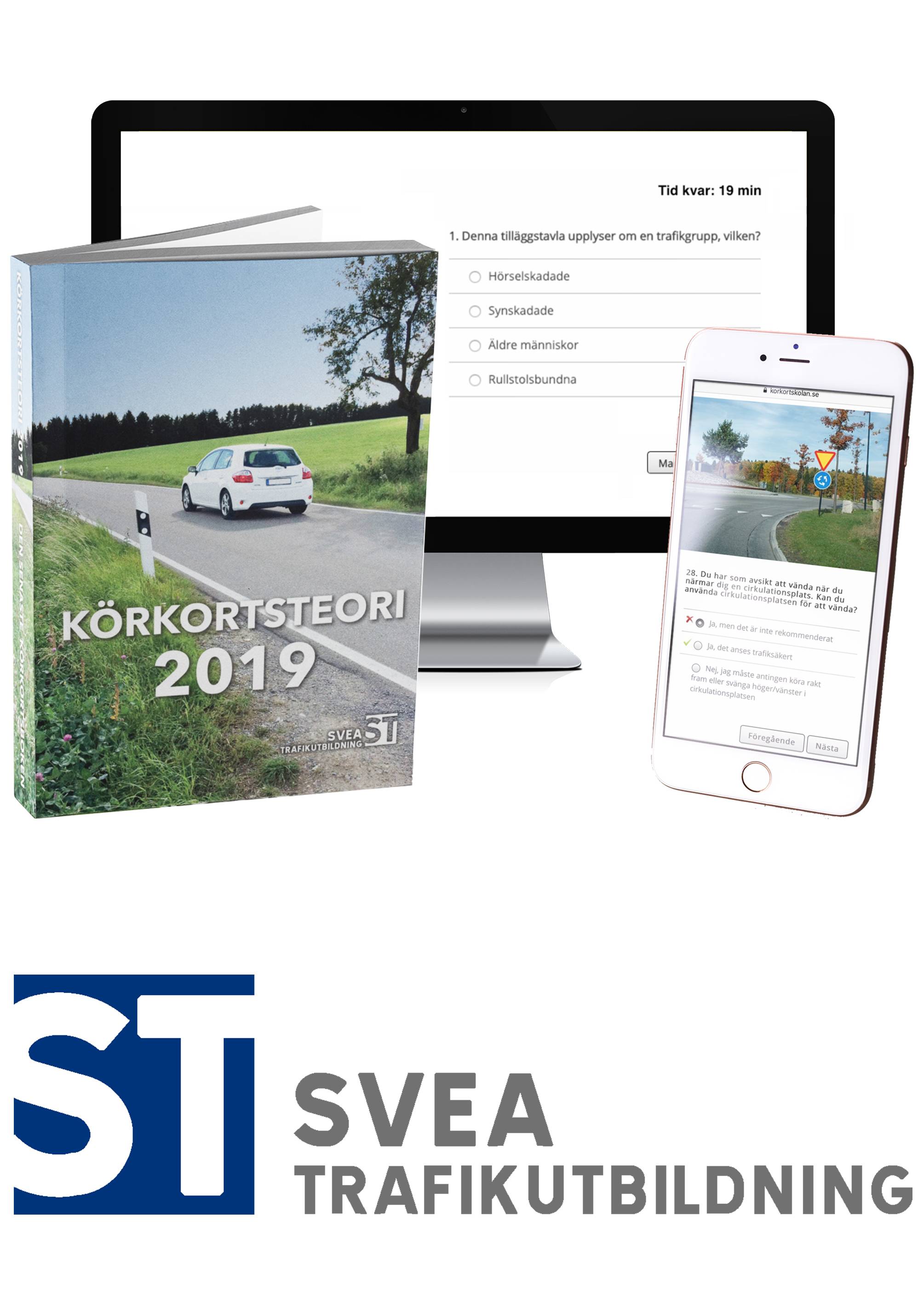 Körkort 2019: Teoripaket med senaste körkortsboken körkortsteori, körkortsfrågor online & videolektioner