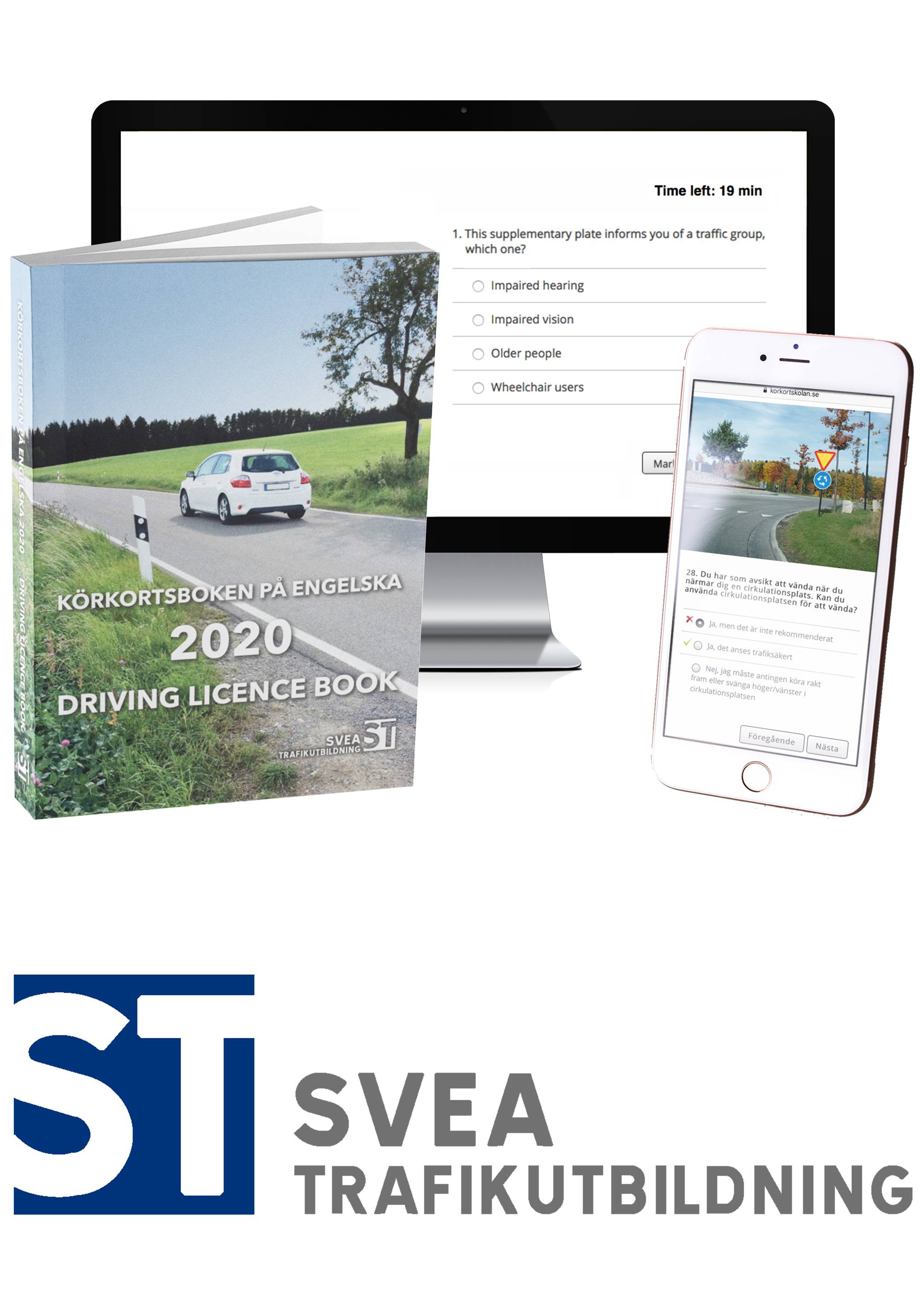 Theory Package 2020: Driving licence book - körkortsboken på engelska & theory questions online