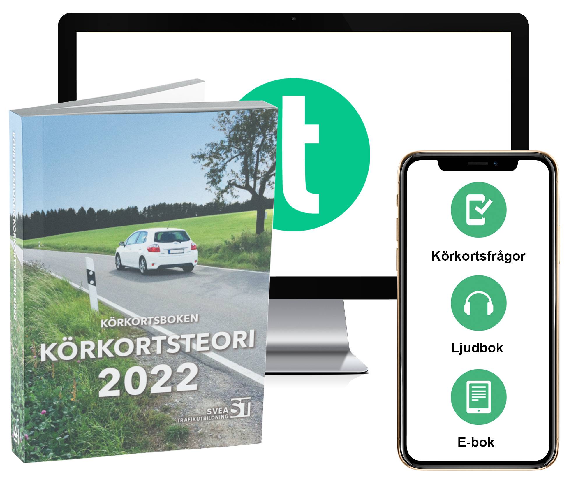 Körkortsboken Körkortsteori 2022 (bok + digitalt teoripaket med körkortsfrågor, övningar, ljudbok & ebok)