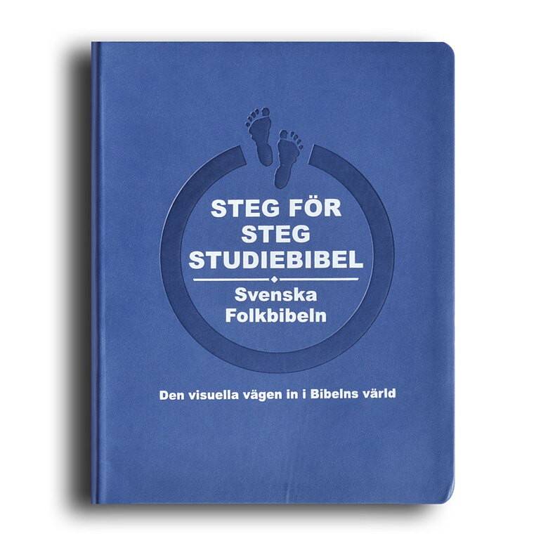 Steg för steg studiebibel blå skinnimitation