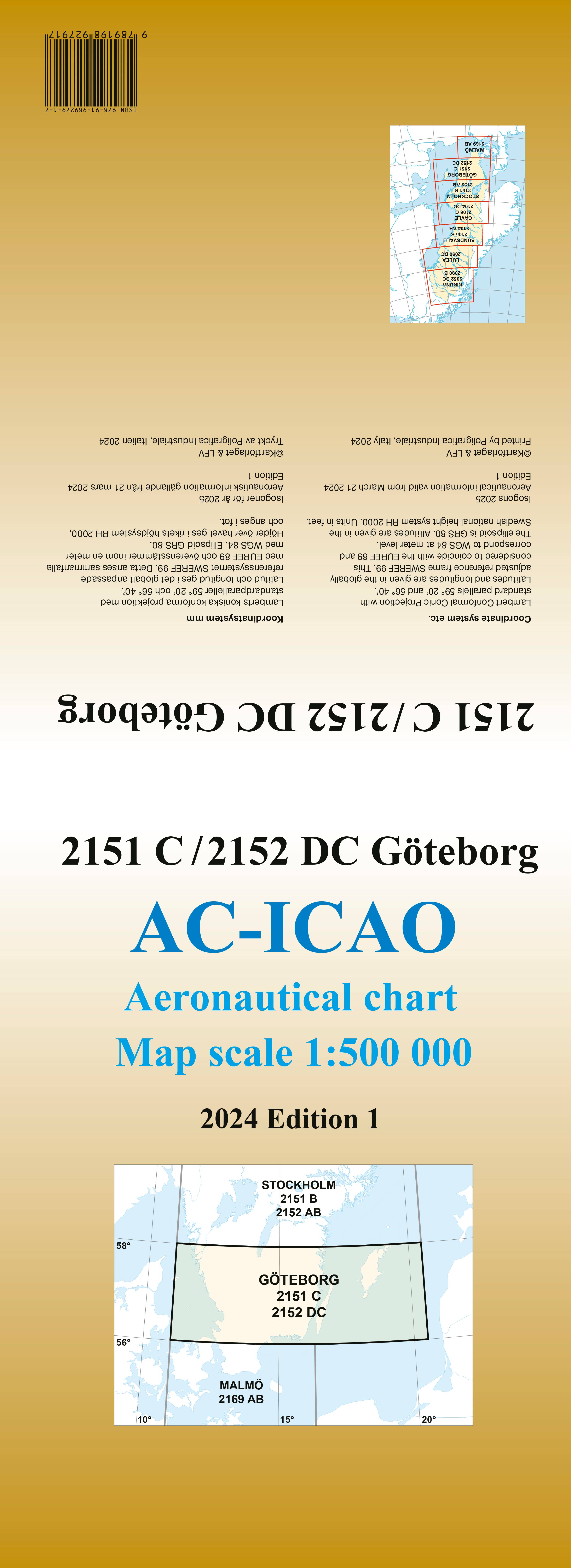 ACICAO 2151C/2152DC Göteborg 2024 : Skala 1:500 000