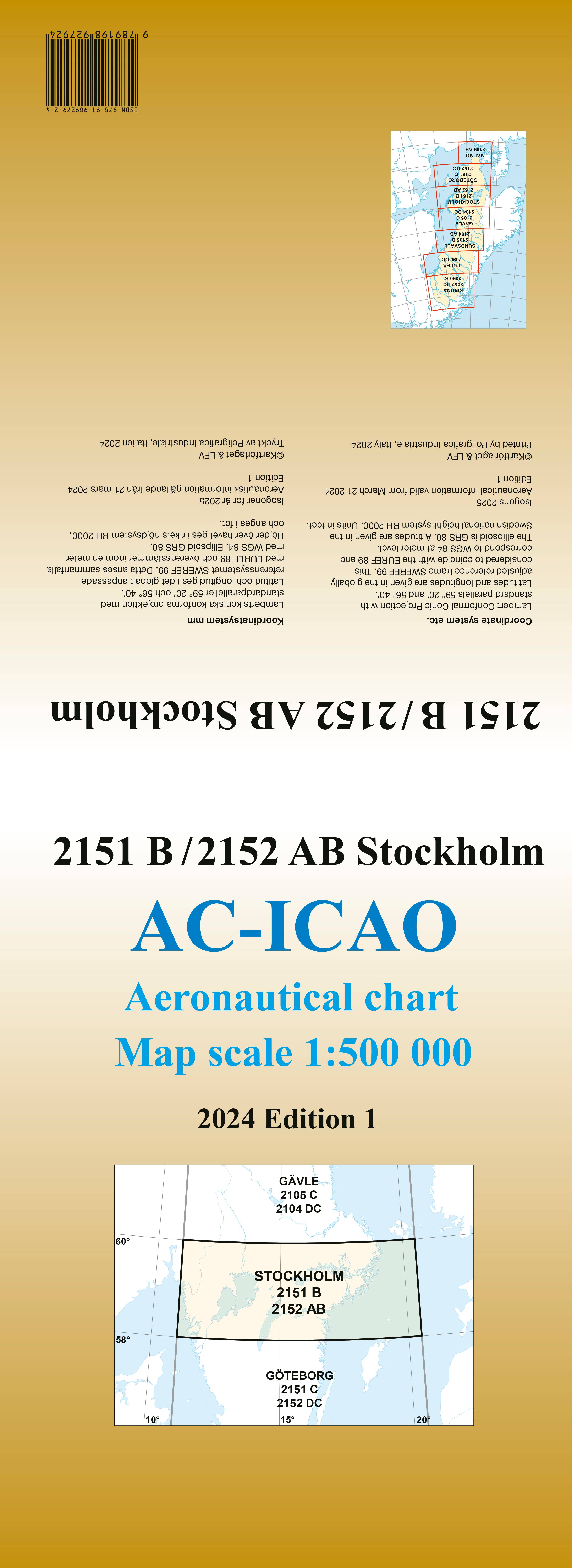 ACICAO 2151B/2152AB Stockholm 2024 : Skala 1:500 000