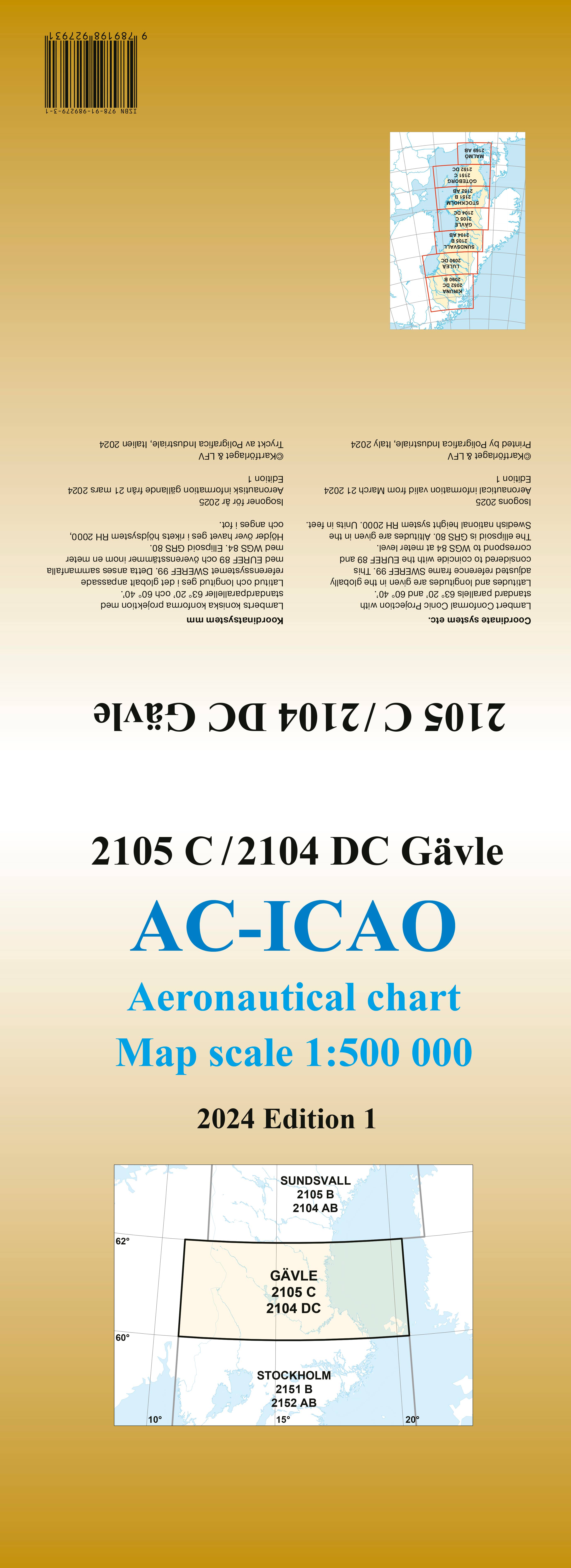 ACICAO 2105C/2104DC Gävle 2024 : Skala 1:500 000