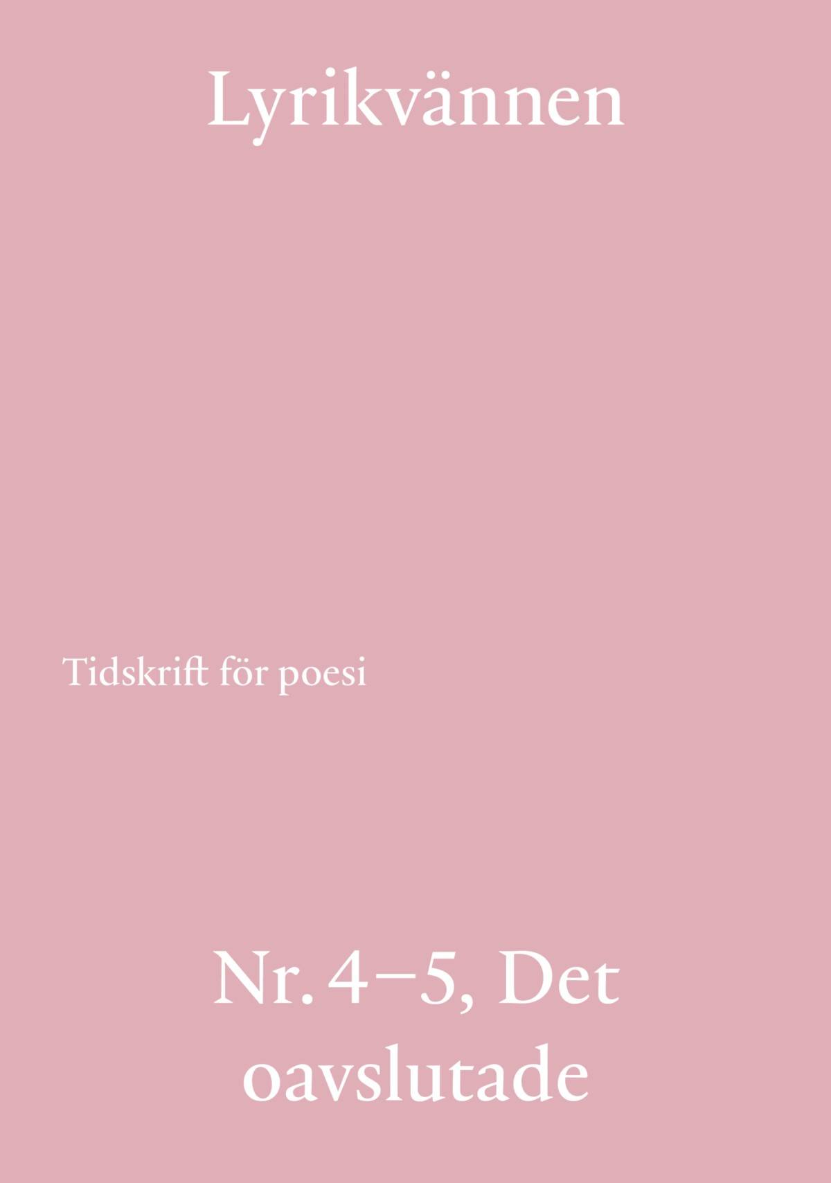 Lyrikvännen 4-5 (2025)