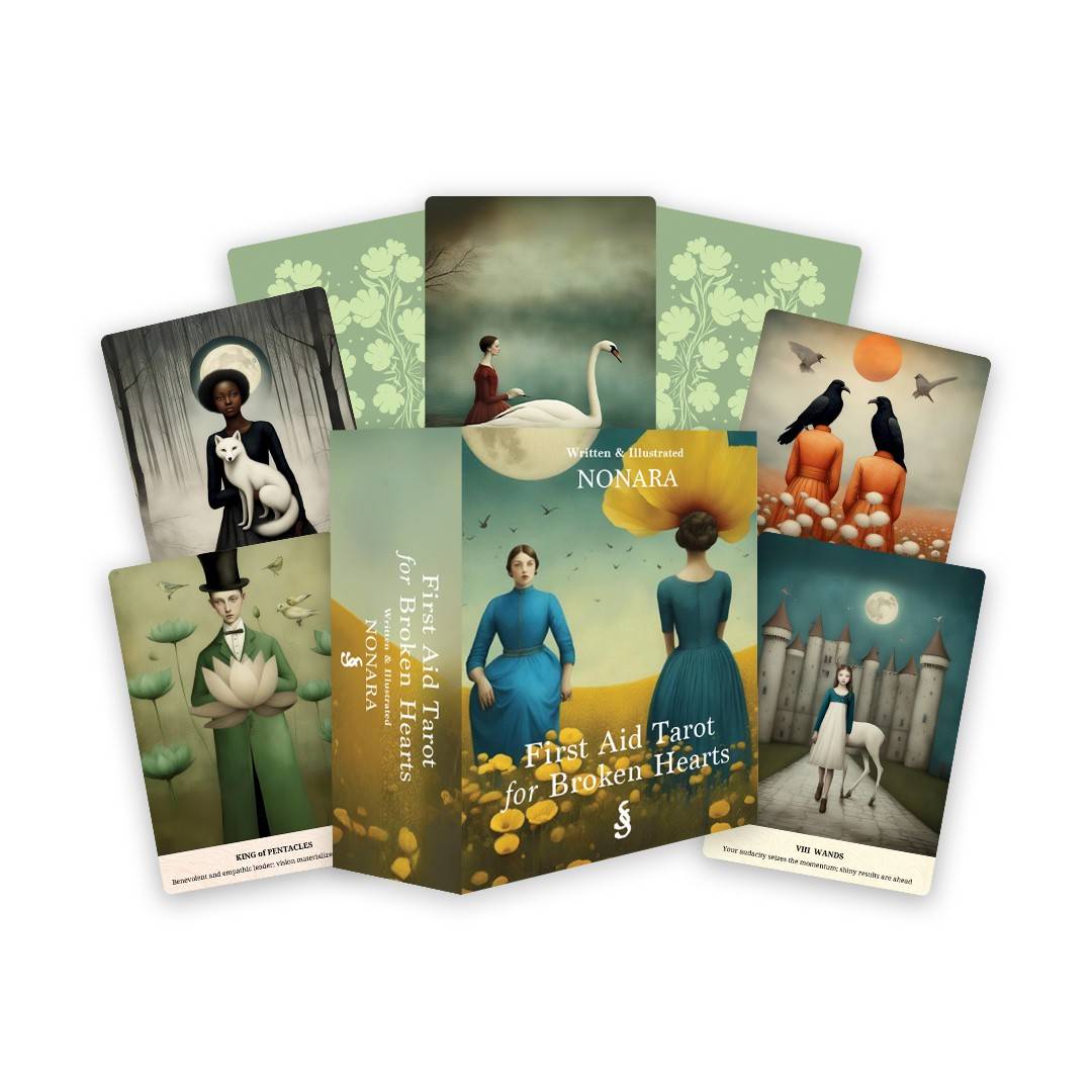 First Aid Tarot for Broken Hearts: Compassionate Insight for Solace and Guidance through Healing (78 Full-Color Cards and 98-Page Full-Color Guidebook)
